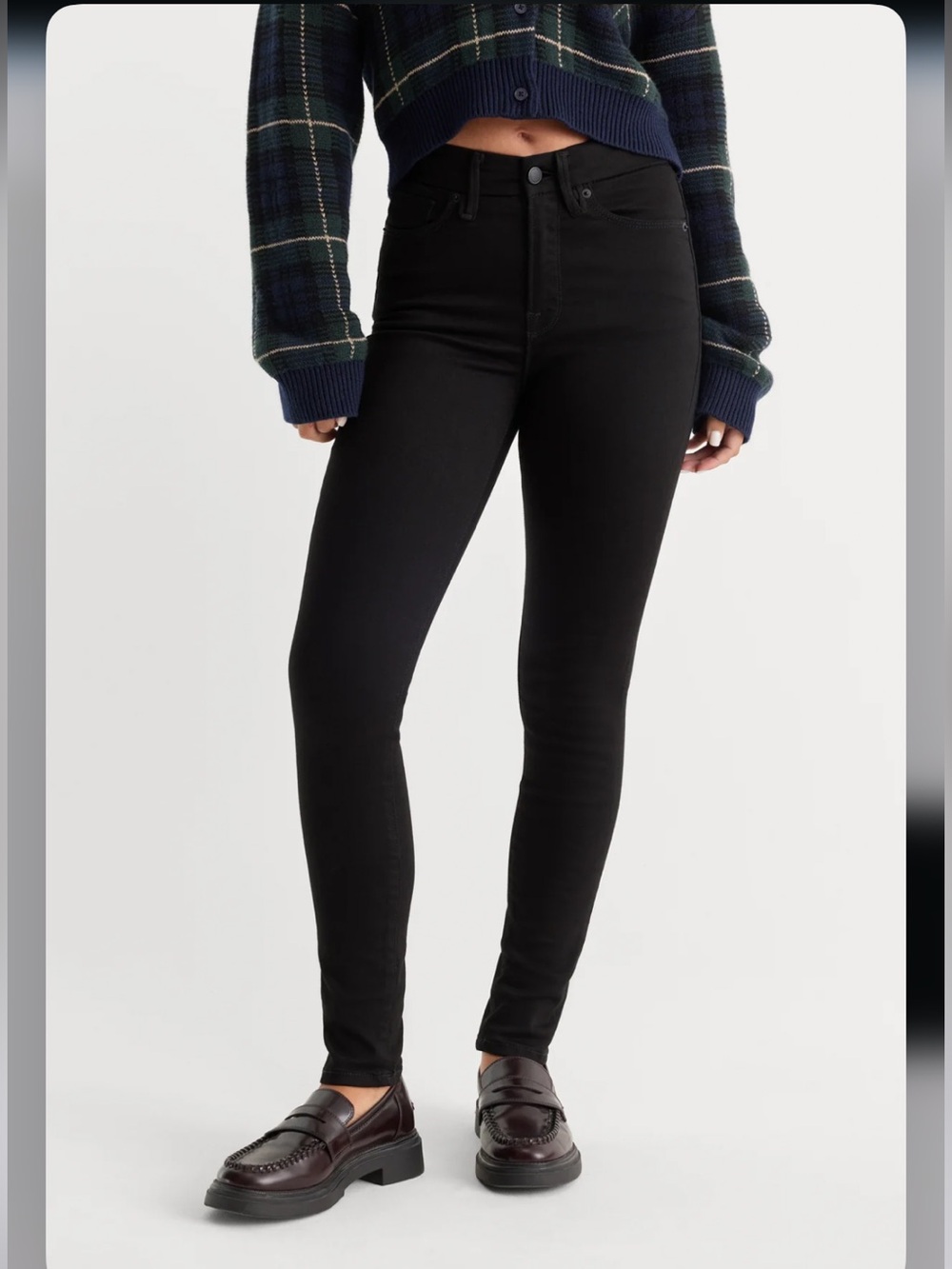 Good American NWT Never Fade Good Legs Skinny Jeans Black Sz 4/27